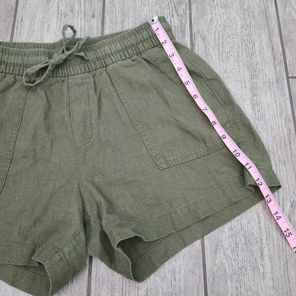 Old Navy Women's Linen Blend Pull-On Shorts Olive Green Size XS - Picture 4 of 8
